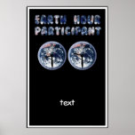 Participante de la hora de la tierra (w/Clocks) Poster