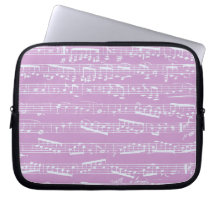 Partitura rosada manga computadora
