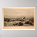 Pasado del búfalo Bierstadt (0137A) - restaurado Poster
