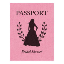 Pasaporte nupcial de la ducha postales