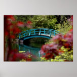 Pasarela azul, jardines grandes de las primaveras posters