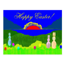 Pascua feliz tarjeta postal