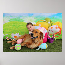 Pascua - golden retriever - haz poster