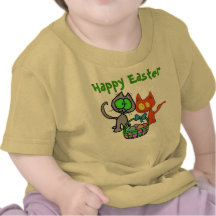 Pascua Kittys con los huevos coloreados Camiseta