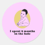 Pasé nueve meses de camiseta del bebé etiqueta redonda