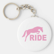 PASEO con el caballo de salto (rosa) Llavero Personalizado