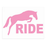 PASEO con el caballo de salto (rosa) Tarjetas Postales
