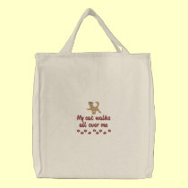 Paseo de gato bolsas bordadas