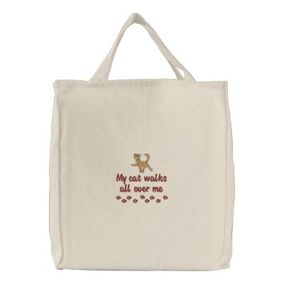 Paseo de gato bolsas de lienzo