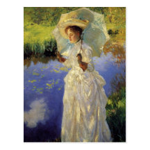Paseo de la mañana de John Singer Sargent Tarjetas Postales