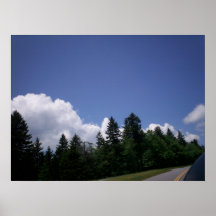 Paseo de la motocicleta de la montaña de Ridge azu Posters