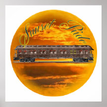 Paseo de la puesta del sol poster