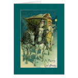 Paseo del coche del navidad con ángel tarjeton