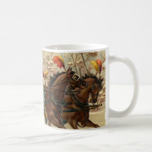 Paseo del trineo del navidad del vintage tazas
