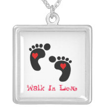 paseo en cuadrado del amor collar personalizado