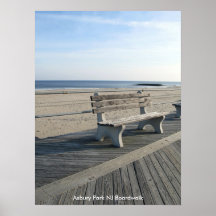 Paseo marítimo del parque NJ de Asbury - banco Impresiones