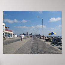 Paseo marítimo y tiendas del parque NJ de Asbury Poster