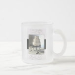 Pastel de bodas blanco y negro elegante tazas de café