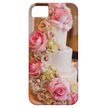 Pastel de bodas con las flores iPhone 5 Case-Mate cobertura