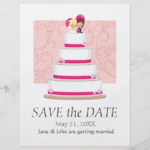 Pastel de bodas de la fresa flyer a todo color