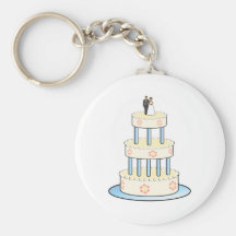 Pastel de bodas llaveros personalizados