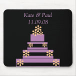 Pastel de bodas negro y púrpura alfombrilla de raton