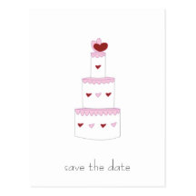 Pastel de bodas "reserva postal de la fecha"