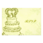 Pastel de bodas RSVP del vintage Invitacion Personalizada