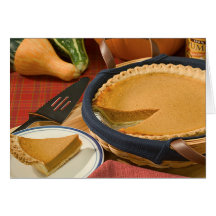 Pastel de calabaza de la acción de gracias felicitacion 