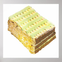 Pastel de capas de la almendra posters