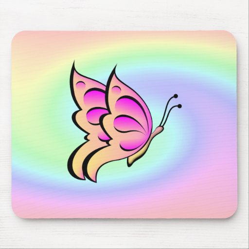 Pastel Mousepad de la mariposa Tapete De Ratones