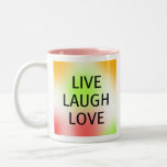 Pastel vivo, risa, amor tazas de café