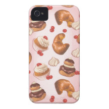 Pasteles franceses de Kawaii Case-Mate iPhone 4 Coberturas