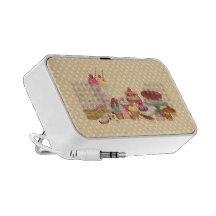 Pasteles un Doodle de Polkadots Mini Altavoces