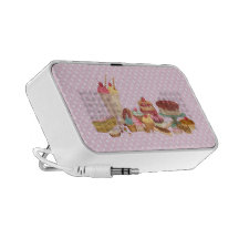 Pasteles un Doodle de Polkadots Mp3 Altavoz