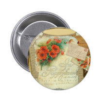 Pastiche antiguo de la hoja de música de la amapol botones