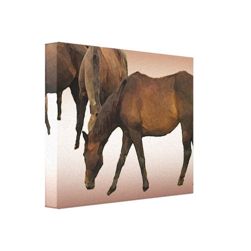 Pasto de caballos impresiones de lienzo