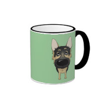 Pastor alemán - nariz grande y extremo tazas de café