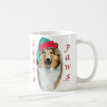 Patas (ásperas) de Santa del collie Taza De Café