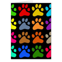 Patas coloridas tarjeta