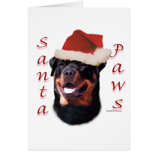 Patas de Rottweiler Santa Felicitaciones