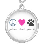 Patas del amor de la paz collar