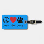 Patas del amor de la paz etiquetas bolsa