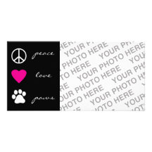 Patas del amor de la paz tarjetas con fotos personalizadas