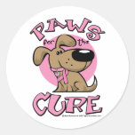 Patas del cáncer de pecho para el perro de la cura pegatina redonda
