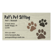 Patas del mascota tarjetas de negocios