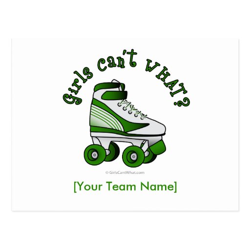 Patín de Derby del rodillo - verde Postal