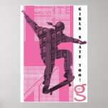 ¡Patín de los chicas también! - Poster (rosa)