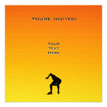 Patinador amarillo-naranja de la velocidad invitaciones personales 