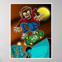 Patinador del hombre lobo posters